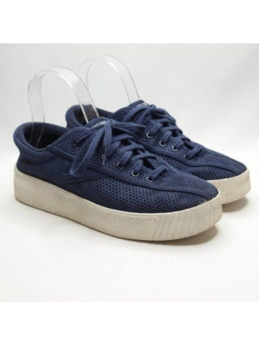 Tretorn Nylite 3 Bold Women's Size 8.5 Blue Perforated Suede Platform Sneakers